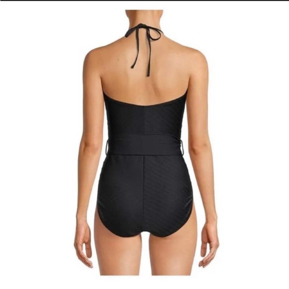 Time and Tru Women's Halter Chevron One-Piece Swimsuit - L (12-14) - Picture 3 of 12